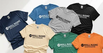 group of custom logoed tshirts