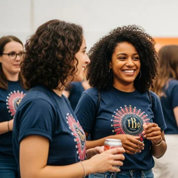 group of women wearing custom logoed tshirts