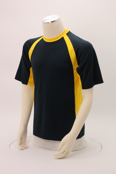 Anti-Microbial Color Block Wicking Tee - Men's - Screen 360 View
