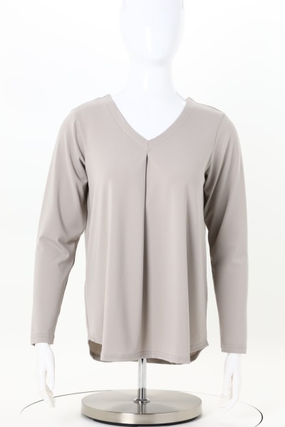 Matte Jersey Pleated V-Neck Blouse - Ladies' 360 View
