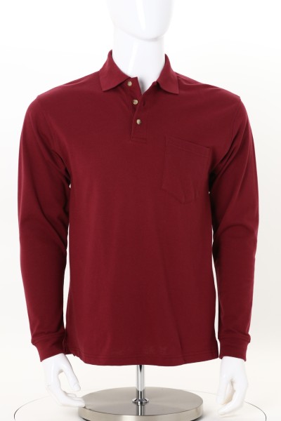 Superblend Pique Long Sleeve Pocket Polo - Men's 360 View