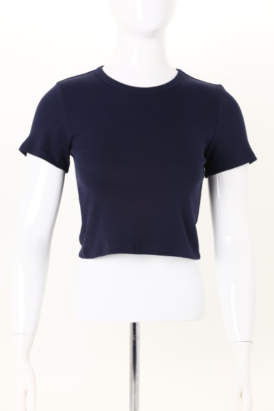 American Apparel Baby Rib Cropped T-Shirt - Ladies' 360 View