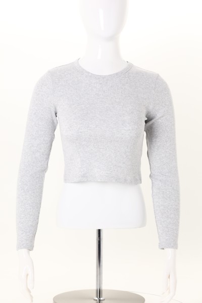 American Apparel Baby Rib Cropped Long Sleeve T-Shirt - Ladies' 360 View