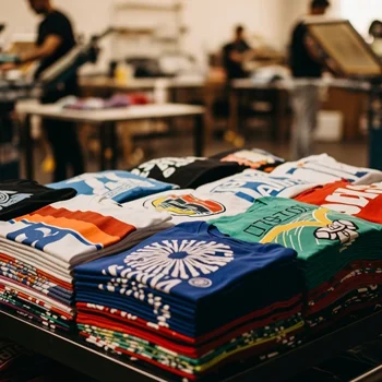 T-shirts on a table
