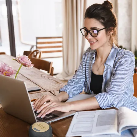 Person typing on a laptop