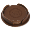 View Image 1 of 2 of Leather 4-Piece Coaster Set