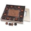 View Image 1 of 1 of 16 pc. Square Truffle Box - Happy Holidays & Christmas Trees