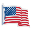 View Image 1 of 1 of Waving Flag Sticker - Adhesive on Back