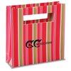 View Image 1 of 2 of Rectangle Handle Gift Bag - 8" x 8" - Fuchsia Stripe