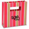 View Image 1 of 1 of Rectangle Handle Gift Bag - 5-3/4" x 5-3/4" - Fuchsia Stripe