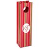 View Image 1 of 1 of Round Handle Wine Gift Bag - Fuchsia Stripe