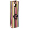 View Image 1 of 1 of Round Handle Wine Gift Bag - Green Stripe