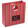 View Image 1 of 1 of Round Handle Gift Bag - Fuchsia Stripe