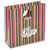 View Image 1 of 1 of Round Handle Gift Bag - Green Stripe