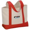 View Image 1 of 5 of Marketplace Snap Closure Tote Bag - Embroidered