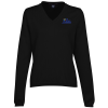 View Image 1 of 3 of Cotton Wrinkle Resist V-Neck Sweater - Ladies'