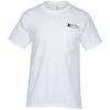 View Image 1 of 2 of Hanes Authentic Pocket T-Shirt - Screen - White
