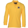 View Image 1 of 3 of Superblend Long Sleeve Pique Polo - Youth