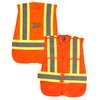 View Image 1 of 2 of 5-Point Vertical Stripe Tear Away Safety Vest - Embroidered