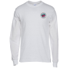 View Image 1 of 2 of Gildan 5.3 oz. Cotton LS T-Shirt - Embroidered - White