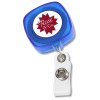 View Image 1 of 3 of Retractable Tape Measure Badge Holder - Translucent