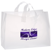 View Image 1 of 1 of Soft-Loop Frosted Clear Shopper - 12" x 16" - Foil