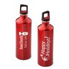 View Image 1 of 3 of h2go Stainless Bottle - 24 oz. - Happy Holidays - Color