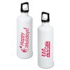 View Image 1 of 4 of h2go Stainless Bottle - 24 oz. - Happy Holidays - White
