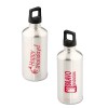 View Image 1 of 4 of h2go Stainless Bottle - 20 oz. - Happy Holidays - Silver