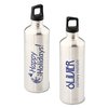 View Image 1 of 3 of h2go Stainless Bottle - 24 oz. - Happy Holidays - Silver
