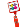 View Image 1 of 4 of Jumbo Retractable Badge Holder - 40" - Square - Opaque