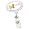 View Image 1 of 3 of Jumbo Retractable Badge Holder - 40" - Oval - Opaque