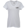 View Image 1 of 2 of Bella+Canvas V-Neck Jersey T-Shirt - Ladies' - White - Screen