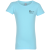 View Image 1 of 3 of Next Level Fitted 4.3 oz. Crew T-Shirt - Girls' - Screen