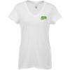 View Image 1 of 3 of Bella+Canvas V-Neck Jersey T-Shirt - Ladies' - Embroidered