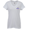 View Image 1 of 2 of Bella+Canvas V-Neck Jersey T-Shirt - Ladies' - White - Embroidered