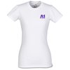 View Image 1 of 1 of Anvil Ladies' Semi-Sheer Longer Length T-Shirt - White
