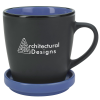 View Image 1 of 2 of Double-up Mug with Coaster - Black - 12 oz.