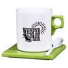 View Image 1 of 2 of Square Root Saucer Mug w/Spoon - 11 oz.