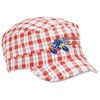 View Image 1 of 3 of Peter Grimm Cadet Cap - Red Plaid - Closeout