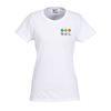 View Image 1 of 2 of Gildan 5.3 oz. Cotton T-Shirt - Ladies' - Embroidered - White