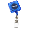 View Image 1 of 4 of Economy Retractable Badge Holder - Square - Translucent - 24 hr