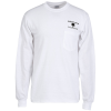 View Image 1 of 2 of Gildan 6 oz. Ultra Cotton LS Pocket T-Shirt - White - Screen
