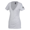 View Image 1 of 2 of Next Level Tri-Blend Deep V-Neck T-Shirt - Ladies' - White