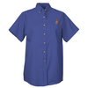 View Image 1 of 1 of Soil Release Button Down SS Poplin Shirt - Ladies' - 24 hr