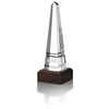 View Image 1 of 3 of Pinnacle Obelisk Crystal Award - Mahogany Base