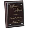 View Image 1 of 2 of Walnut Finished Plaque with Jade Glass Plate - 8"