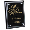 View Image 1 of 2 of Black Finished Plaque with Jade Glass Plate - 8"