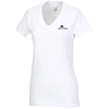 View Image 1 of 2 of District Concert V-Neck Tee - Ladies' - White - Screen
