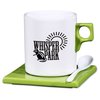 View Image 1 of 2 of Square Root Saucer Mug w/Spoon - 11 oz. - Closeout